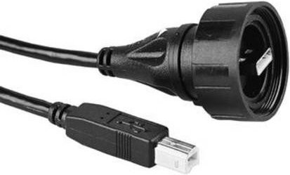 Bulgin USB-A Kabel PX0840/A/1M00 in Schwarz, Länge: 1 m - Bild 1