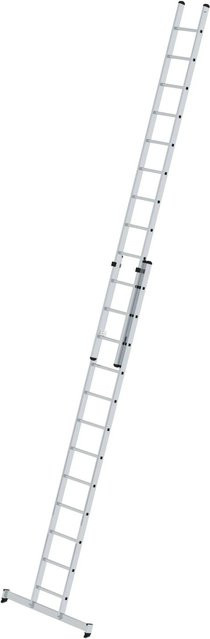 PROREGAL Sprossen-Schiebeleiter 2-Teilig mit Traverse in Silber - Bild 1