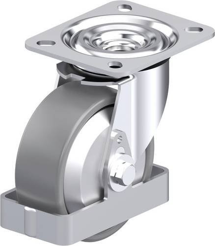 Blickle Stahlblech-Lenkrolle L-PO 100KA-ELS-FA-FS in Silber, Rad-Durchmesser: 100 mm, Tragfähigkeit: 250 kg - Bild 1