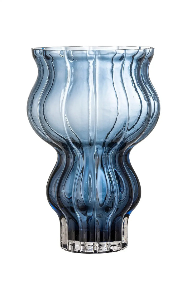 Bloomingville Glasvase Zanna in Blau mit skandinavischem Flair, Höhe: 26,0 cm, Breite: 17,5 cm, Tiefe: 17,5 cm - Bild 1