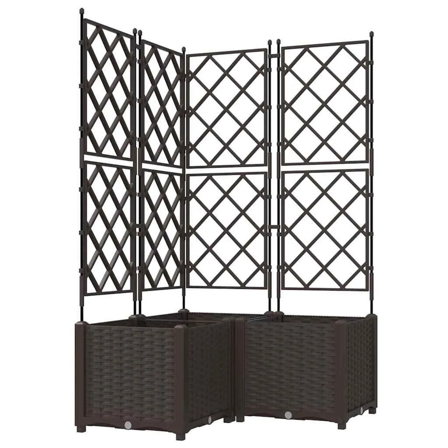 vidaXL Garten-Pflanzgefäß Set aus Stahl in Braun, 3 Stück, B/T/H: 80 x 80 x 143 cm - Bild 2