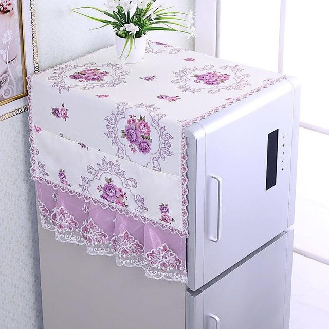 WTEMPO Staubschutzabdeckung für Kühlschrank und Waschmaschine, Einzeltür, Weiß, B: 140 cm, H: 55 cm - Bild 1