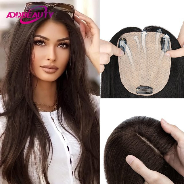 Addbeauty Haarteil Remy Haar, Echthaar Toupet für Damen - Bild 1