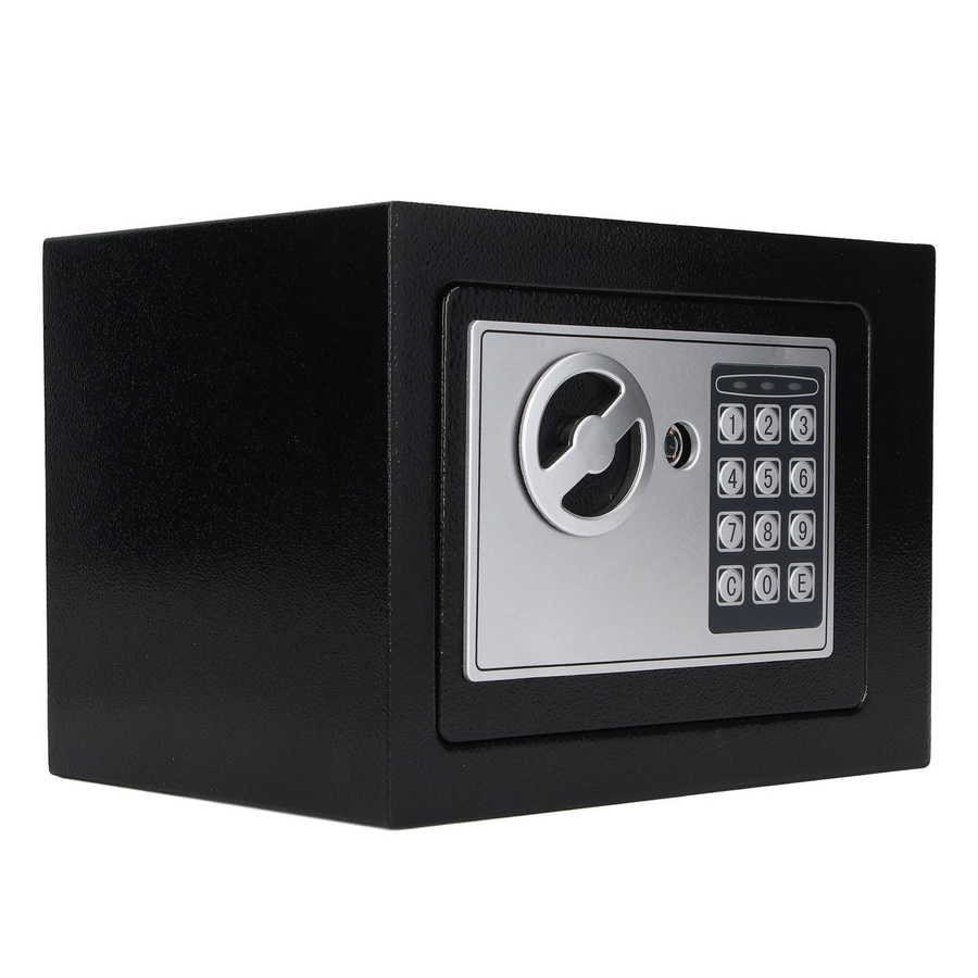 KONNWEI Mini-Safe für Zuhause mit Tastatur und Schlüssel aus Edelstahl in Schwarz - Bild 5