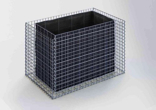 Gabiona Eckiges Gabionen-Hochbeet aus Stahl in Silbergrau B/T/H: 80 x 130 x 80 cm - Bild 2