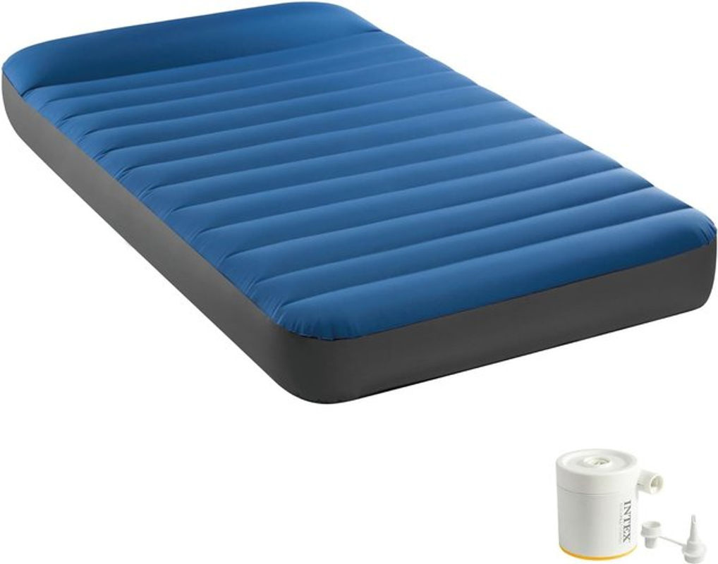 Intex TruAire Dura-Beam Twin Camping Matratze mit USB-Luftpumpe, Blau/Grau, B/T/H: 99 x 191 x 22 cm - Bild 2