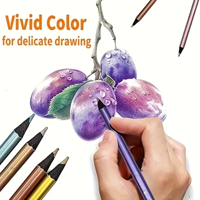 12-teiliges Metall-Buntstift-Set mit pigmentierten Farben in Multicolor für Künstler und Erwachsene - Bild 6