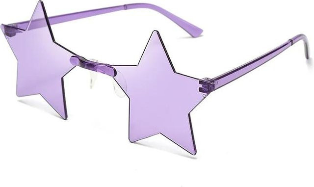 Yiran glasses Pentagramm-Sonnenbrille, randlos, Sternform, weiß, Unisex - Bild 1