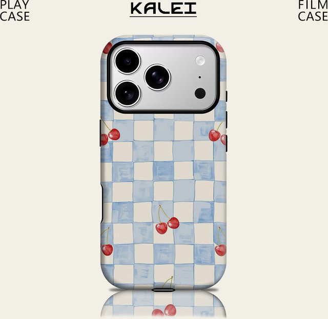 Robuste magnetische iPhone Hülle mit blauem Schachbrettmuster für Apple iPhone 17 16 15 14 13 Pro Max Plus - Bild 1