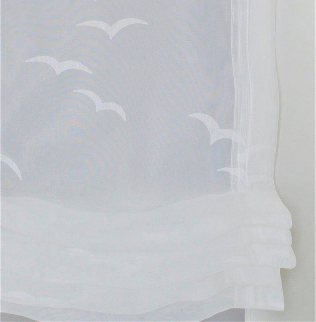 Raffrollo Heine Home aus Organza in Weiß und Transparent, Breite: 130 cm - Bild 1