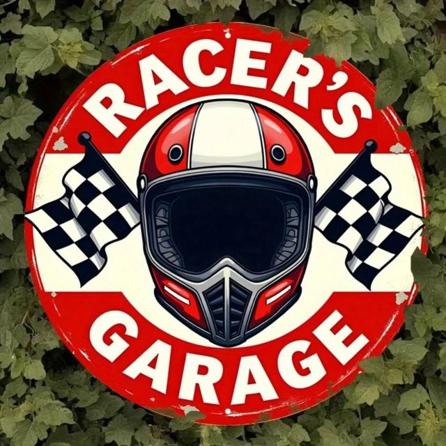 Vintage Racer Metallblechschild im amerikanischen Stil als Wanddekor für Garage und Bar, bunt, B/H: 20 x 20 cm - Bild 1