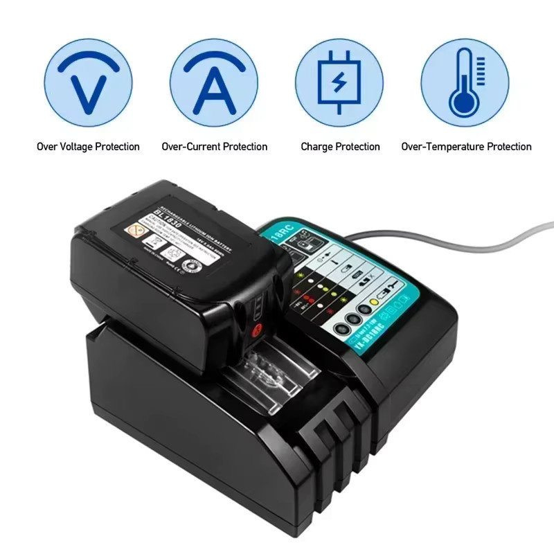 Makita Akku Ladegerät Set mit BL1860 Lithium-Ionen Akku 18 V 18 Ah in Schwarz und Gold - Bild 2