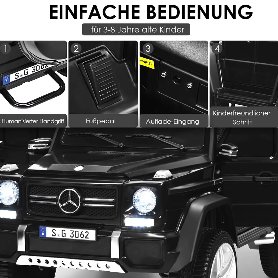 GOFLAME Mercedes-Benz Maybach Elektroauto für Kinder, 12-V-Elektro-Kinderauto, mit Musik, Hupe und LED-Leuchten, ab 3 Jahre - Bild 5