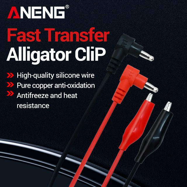 ANENG Universal-Multimeter-Prüfleitungen mit Krokodilklemmen und Silikonisolierung, hitzebeständige Messleitungen - Bild 1