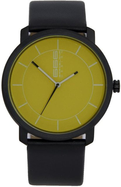 666BARCELONA Analoguhr, Quarz, Edelstahl, Gold, Leder, 42 mm, Herren - Bild 1