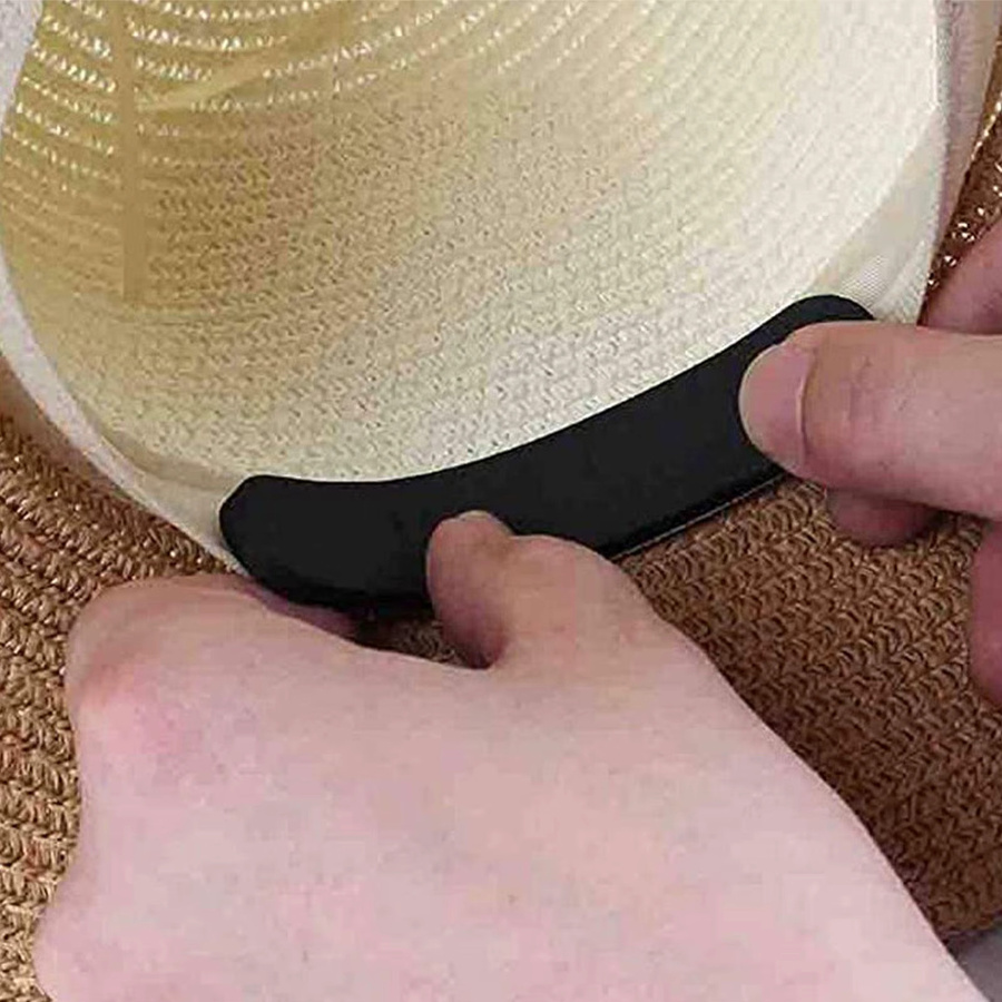 10 Stück Hutverstell-Einlagen in Schwarz zur Größenreduzierung für Fischerhüte, Eimerhüte und Sonnenhüte als Klebepads - Bild 2