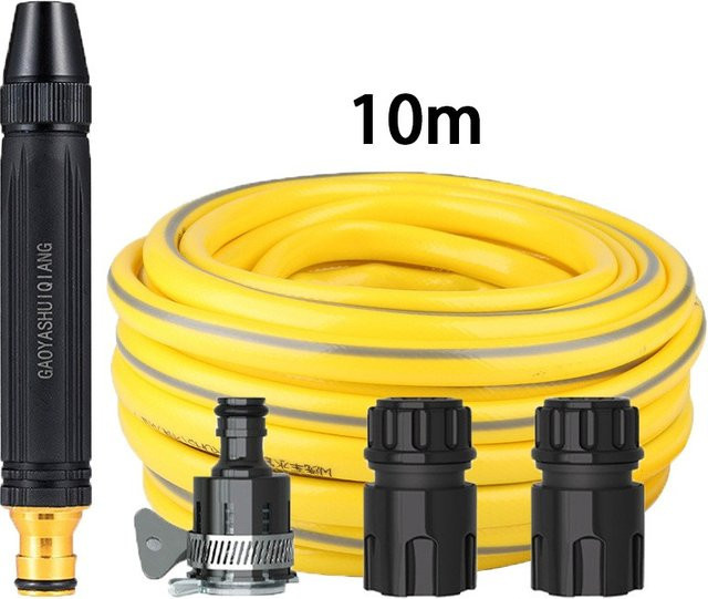 Multifunktions Hochdruck Gartenspritze mit 360 Grad drehbarer Spritzpistole und einstellbarer Schlauchendüse für Gartenbewässerung und Autowäsche - Bild 1