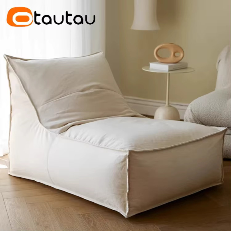 OTAUTAU Sitzsackbezug aus reiner Baumwolle in Beige, Modell SF422 - Bild 3