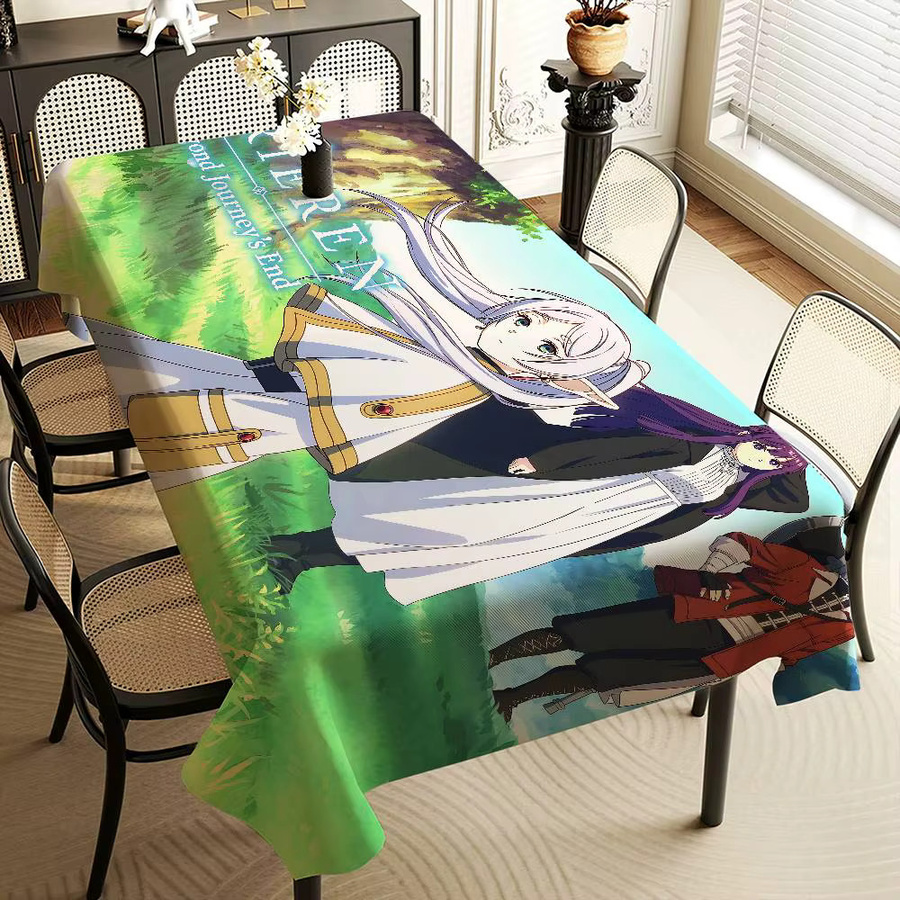 Wasserdichte und schmutzabweisende Tischdecke mit Japanischem Anime Frieren Design von Potdemiel B/H: 90 x 140 cm - Bild 2