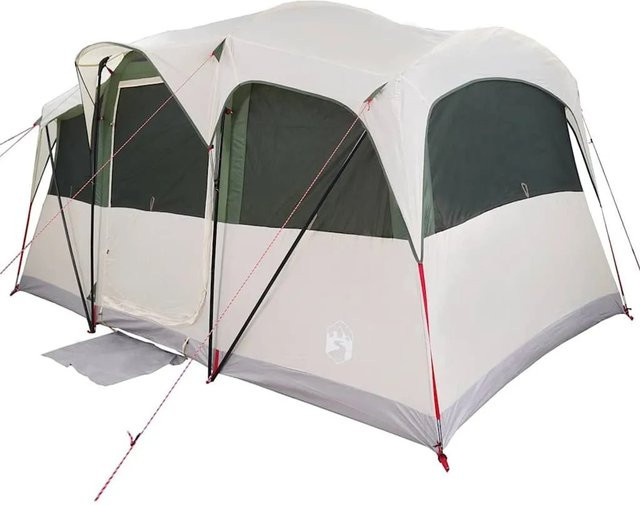 vidaXL Zelt mit Dach in Grün aus Polyester, H x B x T: 216 x 435 x 255 cm - Bild 1