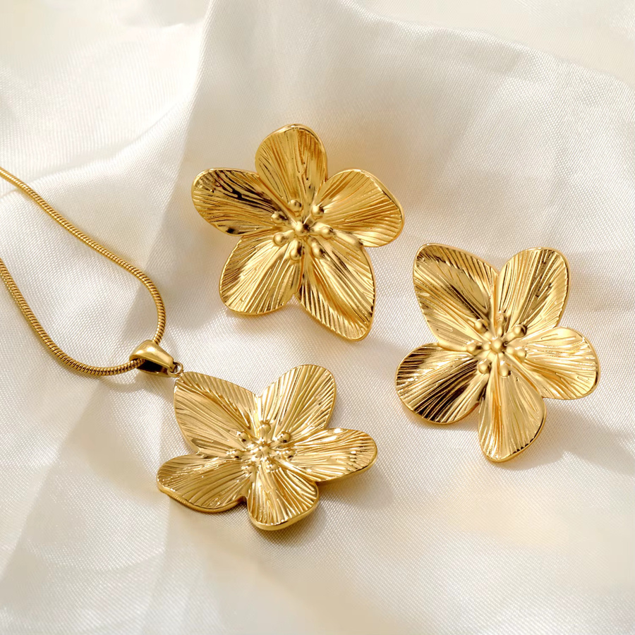 LUXUKISSKIDS Schmuck-Set, Ohrringe und Halskette, Edelstahl, Gold, Damen - Bild 3