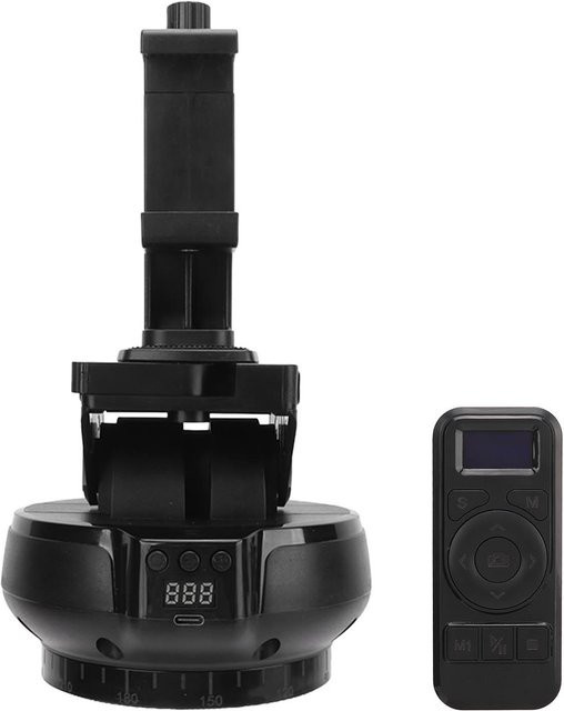 CosyHome Motorisierter Panorama-Stativkopf mit Fernbedienung und Bluetooth für Mobilgeräte, Schwarz - Bild 1