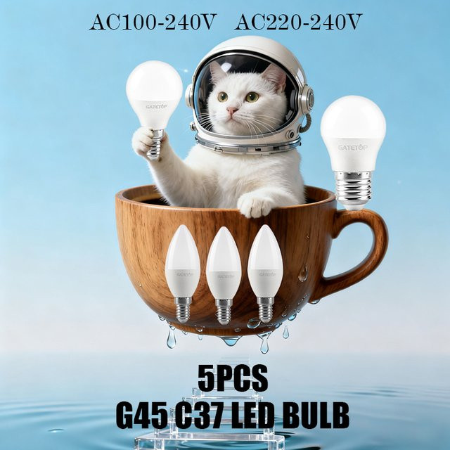 5er-Pack E14 LED-Glühbirnen G45 C37 7W Mini-Lampen mit CCT Farbtemperaturwahl in Weiß - Bild 1