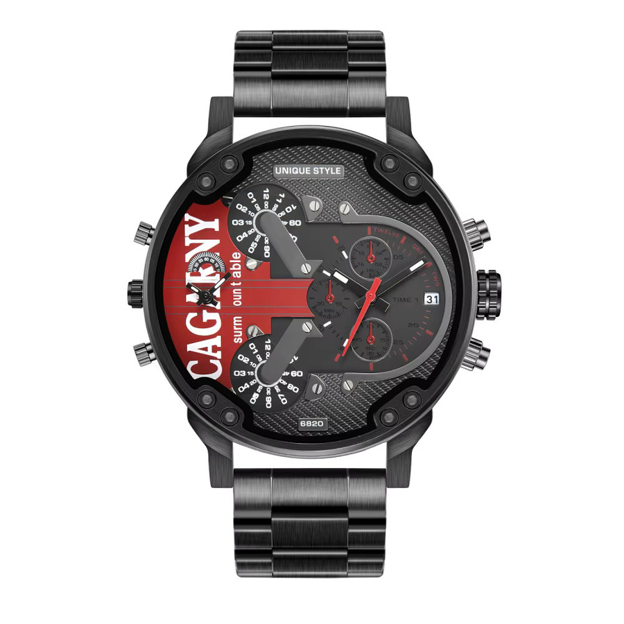 ZBJP Armbanduhr Edelstahl, Quarz, Schwarz, Herren - Bild 3