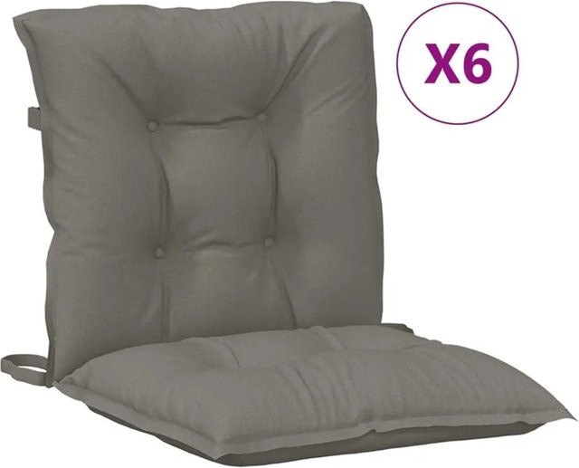 6er Set vidaXL Niedriglehner-Auflagen aus Polyester in Dunkelgrau, B/T/H: 100 x 50 x 7 cm, UV-beständig - Bild 1