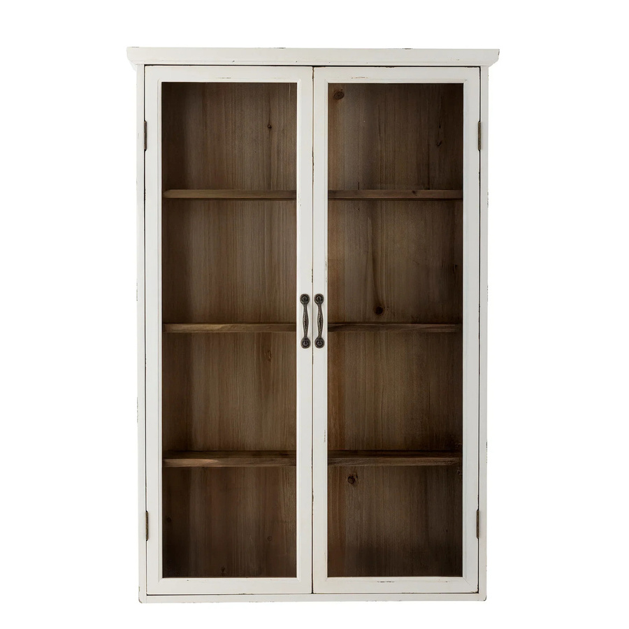 Bloomingville Schrank Hazem in Weiß mit Glastüren aus Holz und Glas, B/H: 122 x 81 cm - Bild 1