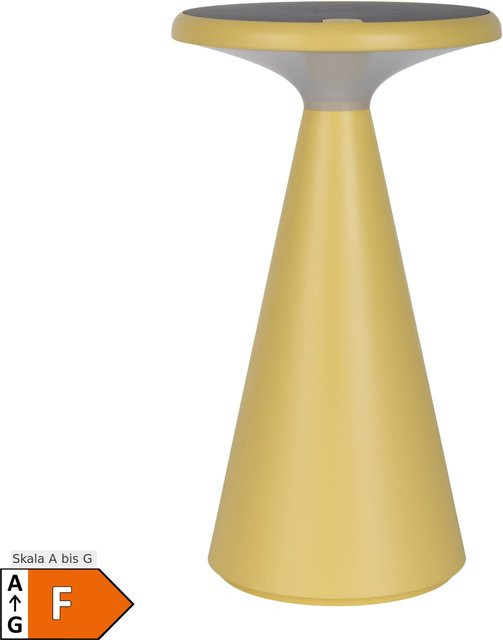 Näve Solar-Akku-Tischleuchte PALU LED-Außenleuchte gelb, B/T/H: 11,5 x 11,5 x 20 cm - Bild 1