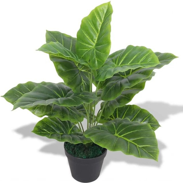 Künstliche Taro-Pflanze von vidaXL in Grün mit Topf, Höhe: 45 cm - Bild 1