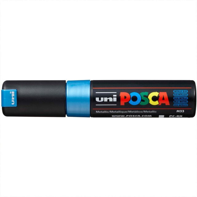 uni POSCA-Marker PC-8K mit 8mm Keilspitze in Blau-Metallic, permanenter Pigmentmarker - Bild 1