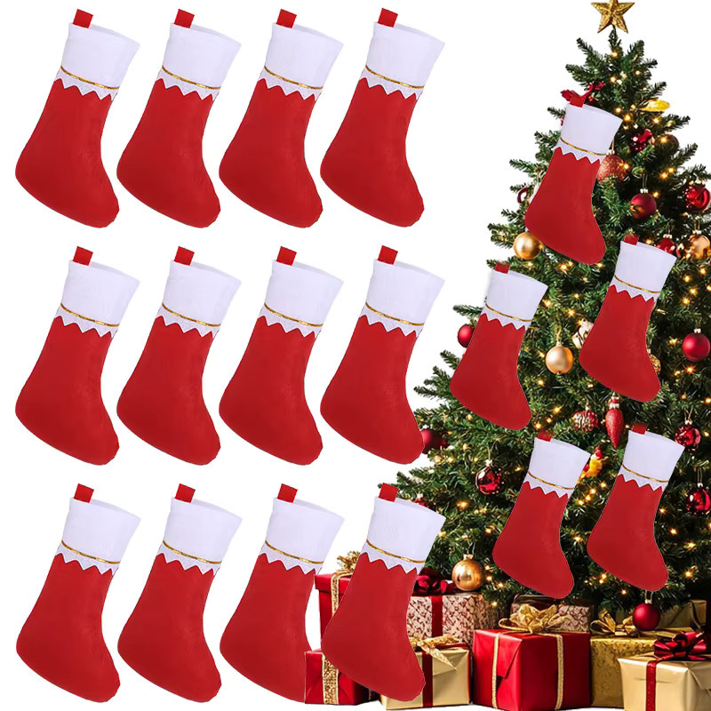 ZQNYCY Weihnachtsstrümpfe als hängende Dekoration für Kamin und Weihnachtsbaum in Rot mit Tier-Motiven - Bild 2