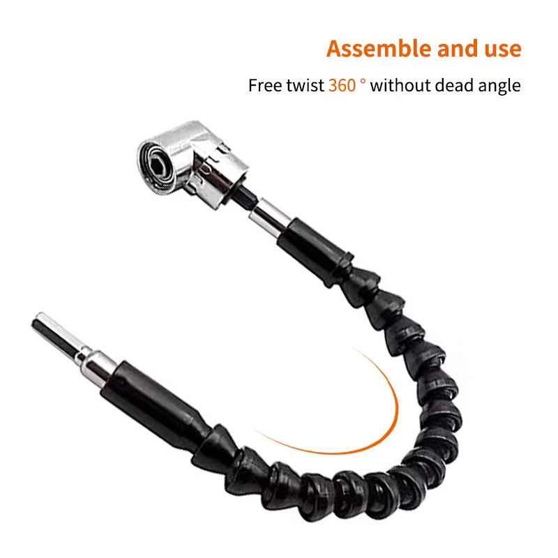 YONGRUIGONGJU Winkelbohrer-Aufsatz und Schraubendreher-Adapter mit flexiblem Schaft und magnetischer Halterung, 105 Grad Winkel, 1/4 Zoll - Bild 4