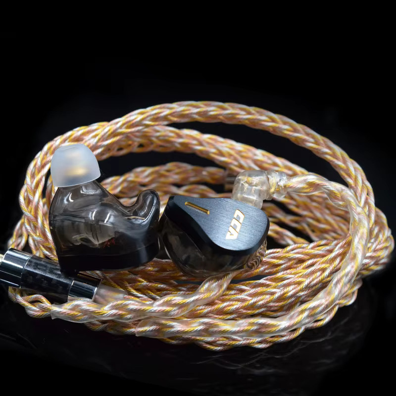 CCA Hybrid-Upgrade-Kabel für C12 mit 8 Adern und 3,5 mm Klinkenstecker, 784 Kerne in Gold, Silber und Kupfer, C-Pin Anschluss - Bild 4