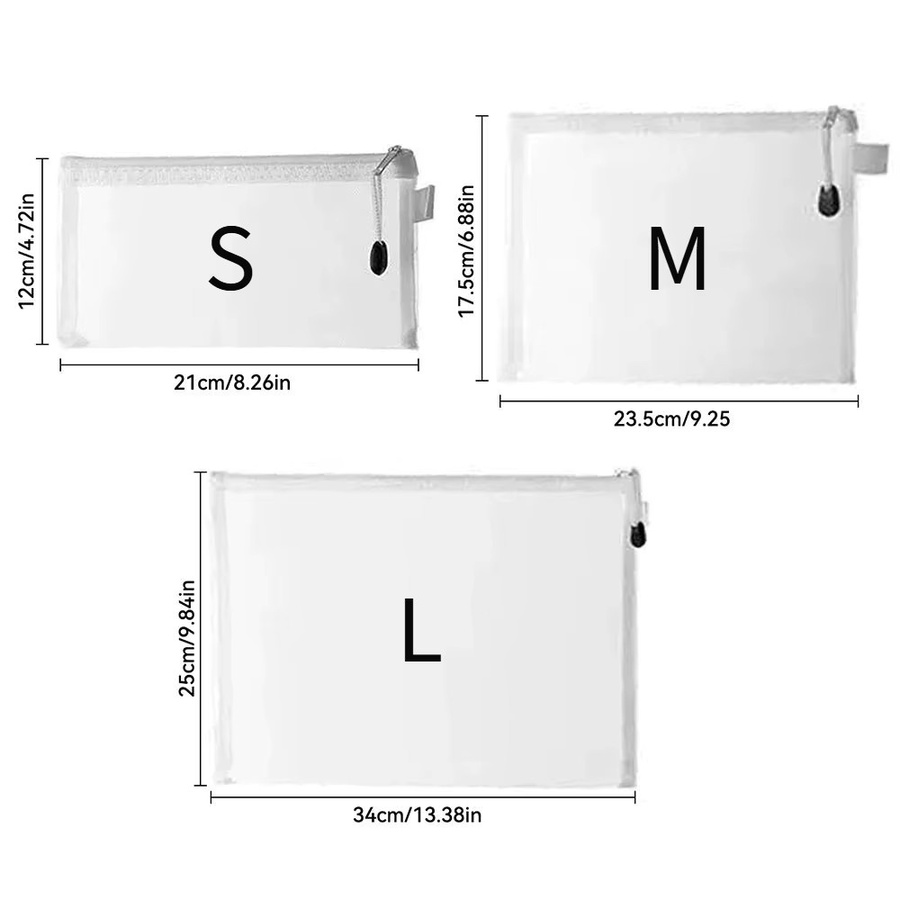 9er Set transparente Mesh Dokumentenmappen mit Reißverschluss für A4, Schule und Büro - Bild 2