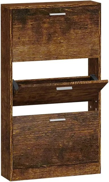 vidaXL Schuhschrank Räuchereiche Modern Wandmontage B/T/H: 59 x 17 x 108 cm - Bild 1