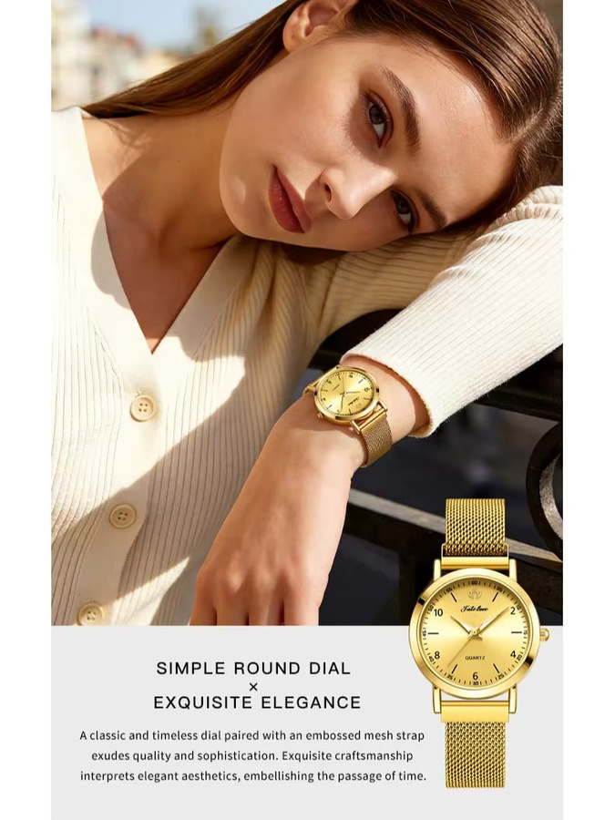 Fatelove Armbanduhr, Quarz, Edelstahl, Gold, Damen - Bild 4