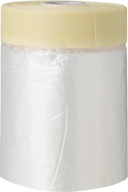 LUX-TOOLS Abdeckfolie mit Malerkrepp transparent Breite: 55 cm, Länge: 25 m - Bild 1