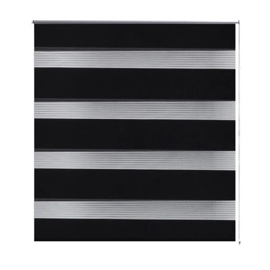 vidaXL Doppelrollo Duo Day & Night gestreift in Schwarz-Weiß, B/H: 140 x 175 cm - Bild 2