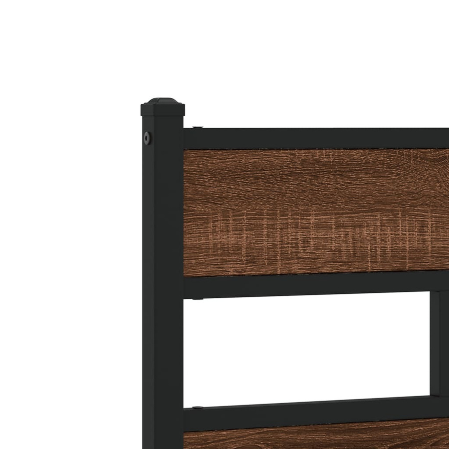 vidaXL Bettgestell in Eiche Braun aus Holzwerkstoff und Metall, B/T/H: 120 x 200 x 91,5 cm - Bild 5