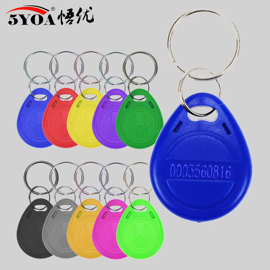 5YOA RFID Keyfobs 125 kHz TK4100 EM4100 Proximity Schlüsselanhänger in Blau, 100 Stück für Zugangskontrolle und Zeiterfassung - Bild 2