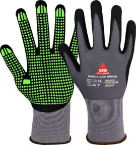 Hase Padua Grip Green Montagehandschuh aus Nylonfeinstrick mit Nitrilbeschichtung in Grün, Größe 7 - Bild 1