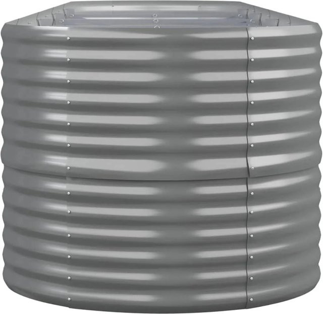 vidaXL Hochbeet aus pulverbeschichtetem Stahl in Grau, B/T/H: 440 x 80 x 68 cm - Bild 1