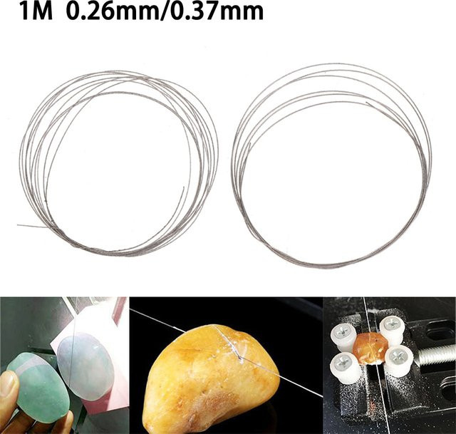Vibratite Schleifdraht-Sägeblätter in Silber für DIY-Schneidearbeiten an Holz, Glas, Keramik und Schmuck, Länge: 1 m, Durchmesser: 0,26 mm bis 0,37 mm - Bild 1
