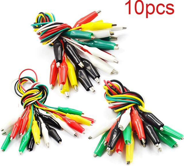 10er Set bunte Krokodilklemmen für DIY Elektroprojekte und Batterietests - Bild 1