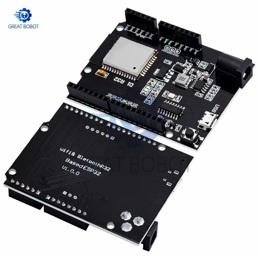 Baishundianzi ESP32 Wemos D1 R32 Entwicklung Board mit WiFi und Bluetooth, 4 MB Flash, CH340G, Schwarz - Bild 6