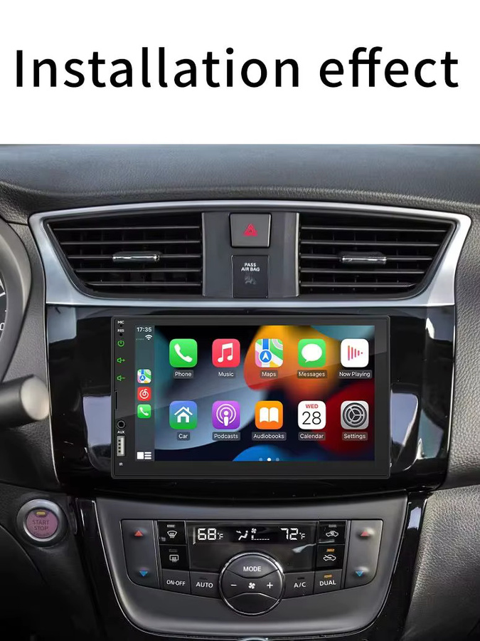 BQCC FX2W 7 Zoll 2DIN Autoradio MP5 mit CarPlay, Android Auto, Bluetooth, AUX, USB und TF-Karte in Schwarz mit 7-Farben-Beleuchtung - Bild 4