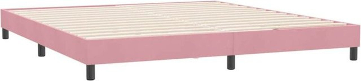 vidaxl Polsterbett aus Samt in Rosa, Modernes Bettgestell ohne Matratze, B/T/H: 180 x 220 cm - Bild 1